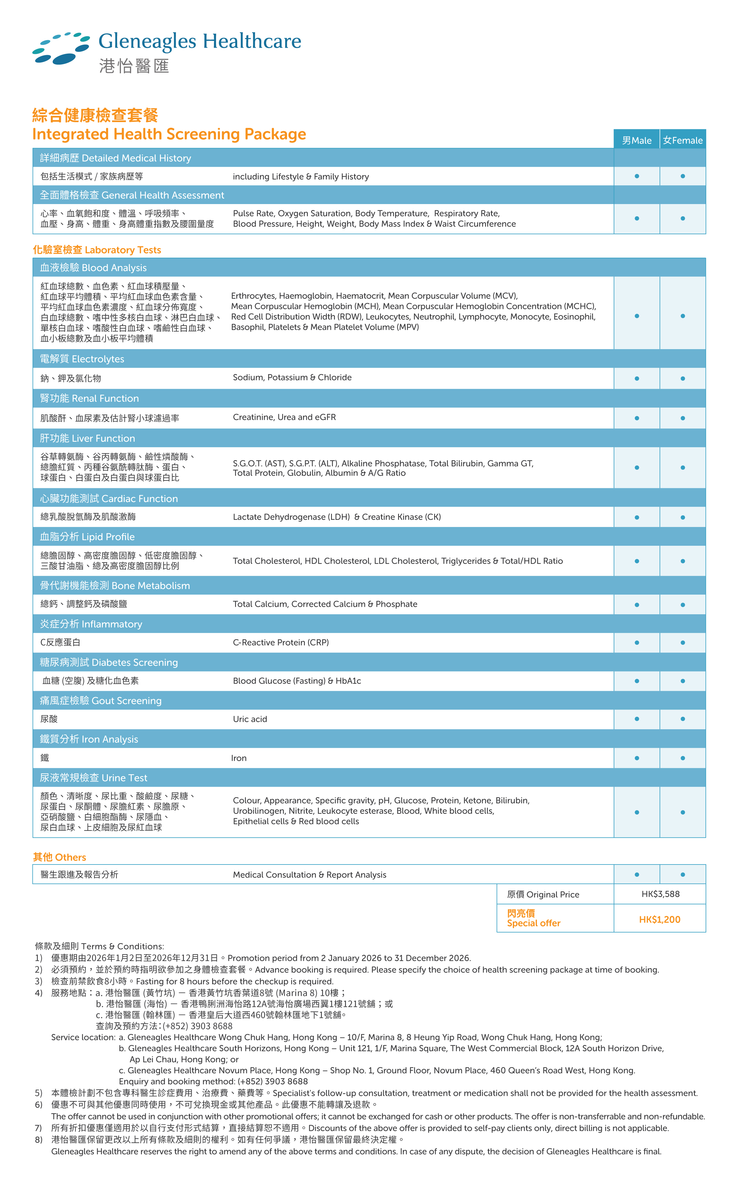 綜合健康檢查套餐